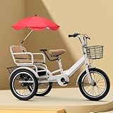 Verstellbares 14-18-Zoll-Kinderdreirad mit Doppelbremsen, Tandemfahrrad aus...
