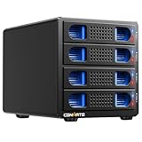 4 Schacht Festplattengehäuse mit Lüfter für 2.5/3.5“ SATA HDD/SSD mit...