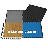 ALPIDEX 8er Set Bodenschutz Matte 1cm Dicke 60x60 cm Trainingsmatten 2,88...