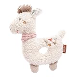 Fehn Baby Ring Greifling Lama - Kuscheltier Babyspielzeug mit Rassel -...