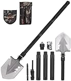 SOBEAU Klappspaten, Multifunktional Klappschaufel 78cm，Schaufel mit 3...