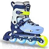 LIRENGUI Einstellbare Kinder Inline Skates für Jungen Mädchen, 4-Rollen...