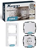 Kopp PARIS Schalter-, Rahmen- & Steckdosen-Set in Arktis-Weiß - 6x...