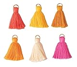 Rayher Quasten, Baumwolle, 35 mm inklusiv Metall-Öse gold, 6 Stück,...