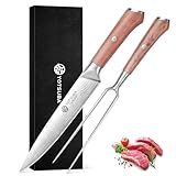 YOTSUBA Messerset 2-Teiliges, Küchenmesserset mit Fleischgabel 17cm &...