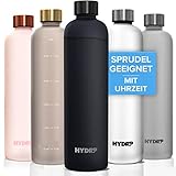 HYDROP® Trinkflasche 1L Kohlensäure geeignet & auslaufsicher [100% DICHT]...