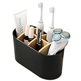 Zahnbürstenhalter mit Bambus Trennwänden für Badezimmer, Toothbrush...