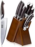 HOSHANHO Messerblock Set mit 8-TLG, Profi Messerset mit Holzblock, Scharf...