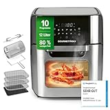 GOURMETmaxx Digitale Heißluftfritteuse 12 L, XXL-Edelstahl-Ofen | Airfryer...