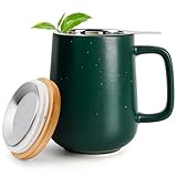 Happy Lemuro Teetasse Mit Deckel und Sieb - 500 ml - Große Tasse für Tee...