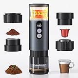 AMZCHEF Tragbare Espressomaschine mit Akku – 20 Bar Mobile Kaffeemaschine...