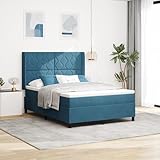 Teenpull Boxspringbett mit Matratze, dunkelblau, 140x200 cm, Samt, bequem,...