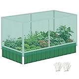 DWVO 174x90x88CM Hochbeet aus Metall mit Pflanzenschutznetz, Gartenbeet mit...