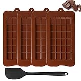 4 Stück Schokoladen Silikonform + Silicone Spatula, Silikonformen...