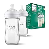 Philips Avent Babyflaschen Natural Response aus Glas – 2x Babyflasche,...