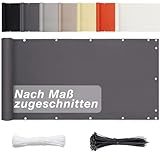 Sichtschutz Balkon Polyester 80cm x 600cm- Balkonumspannung Meterware 100%...