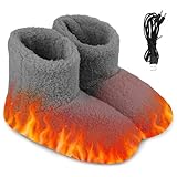 Mineup Elektrisch Beheizte Hausschuhe, USB-Heizung Hausschuhe für Den...