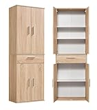 mokebo® Mehrzweckschrank 60cm Breite mit Schubladen 'Der Praktische',...