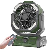 Wiederaufladbarer Campingventilator mit LED-Licht & Fernbedienung, Auto...
