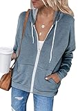 Jhsnjnr Sweatjacke Damen mit Kapuze Reißverschluss Longsleeve Sport...