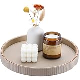 KINGFOM Deko Tablett Rund Ø 30 cm | Design Dekoteller und Dekotablett aus...