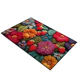 Retro Auslegeware,Eingangs Fußmatte - 51x81 cm Rutschfester Weicher...