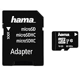 Hama microSDHC 16GB Class 10 UHS-I 80MB/s Karte inkl. SD Adapter, Schwarz