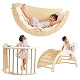 Teedum Montessori Kletterbogen mit Kissen, Motorikspielzeug für Kinder 1-6...