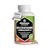 Multivitamin Kapseln hochdosiert, 23 wertvolle Vitamine A-Z & Mineralien,...