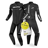 Bogotto Misano 2-Teiler Motorrad Lederkombi, schwarz/grau, 50