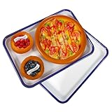 DOITOOL 2 Stück 2 Stück Multifunktionale Emaille Backformen 26x18cm...