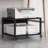 Mobiler Druckerständer mit feststellbaren Rädern, 2 Etagen, rollbarer...