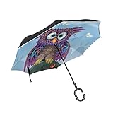 ISAOA Gro?er umgekehrter Regenschirm, doppelschichtig, Winddicht,...