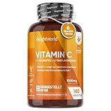 Vitamin C 1000mg pro Tablette - Für Haut, Immunsystem, Energie - 180...