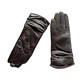 Outdoor Handschuhe Damen Leder Stretch Dünne Handschuhe Herbst und Winter...