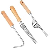 CTDMJ Unkrautstecher Edelstahl 3Stück Manueller Unkrautjäter mit...