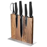 Navaris Messerhalter doppelseitig magnetisch aus Walnuss - Magnet...