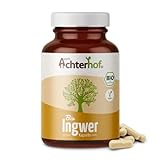Ingwer Kapseln Bio 160 Stück | 500 mg Ingwer-Pulver pro Kapsel | aus 100%...