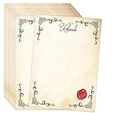 20 Blatt Zertifikatspapier Vintage Stil mit gedrucktem Wachssiegel Siegel...
