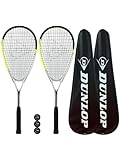 Dunlop Hyper Lite Pro Squashschläger Doppelpack, inkl. vollständiger...