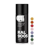 COSMOS LAC Sprühlack schwarz, matt - Spraydosen Sprühfarbe DIY Lack...