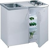 Pantryküche Küchenzeile Singleküche mit Kühlschrank und 2 Sterne...