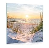 Glasbild Strand Meer Ostsee Natur Landschaft 30x30 cm Modern Glasbilder...