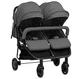 Willood Geschwisterwagen Tandem-Kinderwagen Zwillingskinderwagen Dunkelgrau...