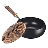 Buerfu 24CM Unbeschichtete Eisenpfanne Handgeschmiedeter T-opf Mit Deckel,...