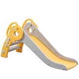 Habeig Kinderrutsche für Kleinkinder, Gelb-Grau, 120x60x60cm, Dreiteiliges...