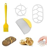 HXSYKJDM 4 Stück Brötchenstempel Set, Brotpresse, Brotstempel mit Dough...