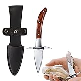 KINHARD Austernmesser, Austernöffner mit Handschutz, Holzgriff Edelstahl...