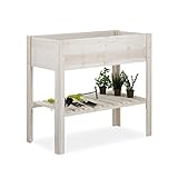 Relaxdays Hochbeet, Balkon, Terrasse & Garten, Holz, mit Stauraum,...