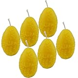 6 Kerzen 'Ei gemustert' aus 100% reinem Bienenwachs